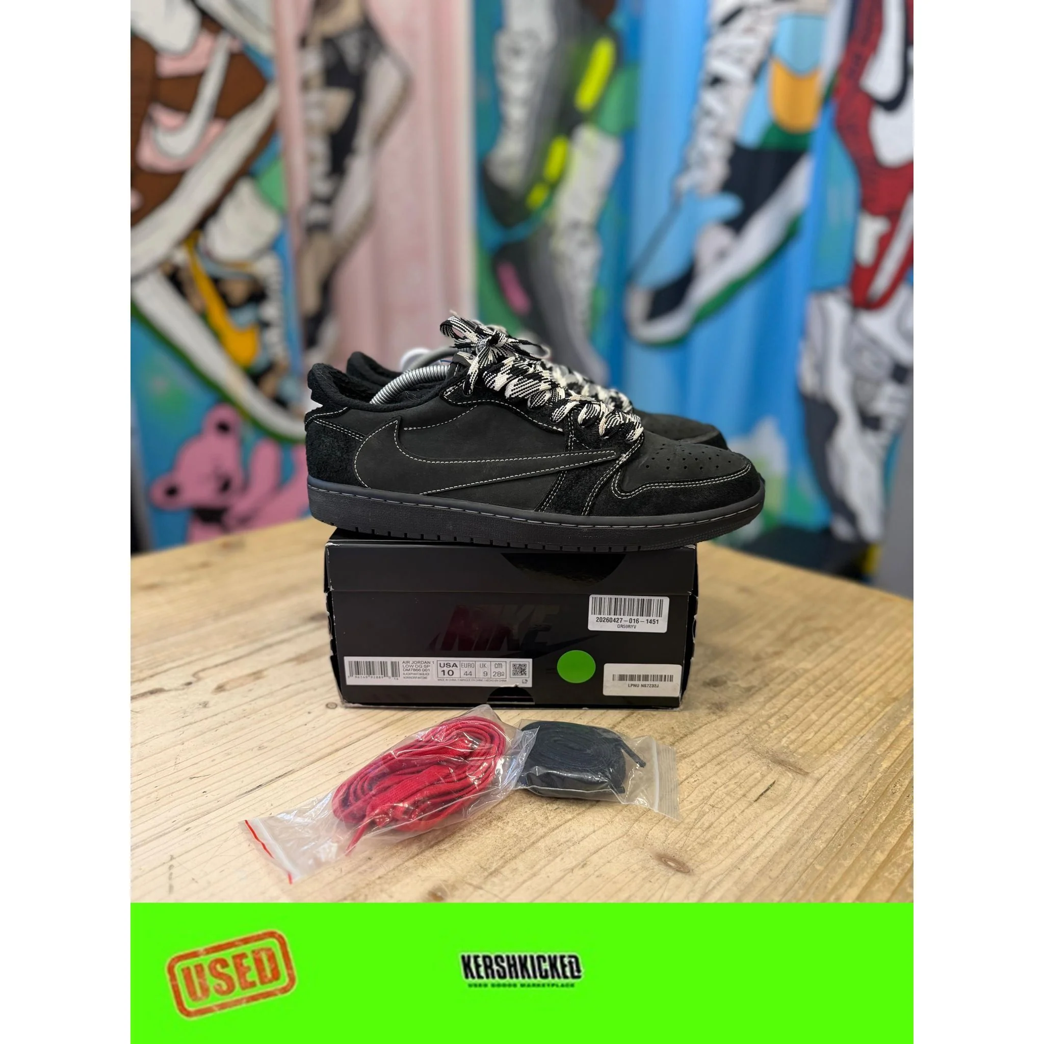 Jordan 1 Low Travis Scott Phantom Black UK 9