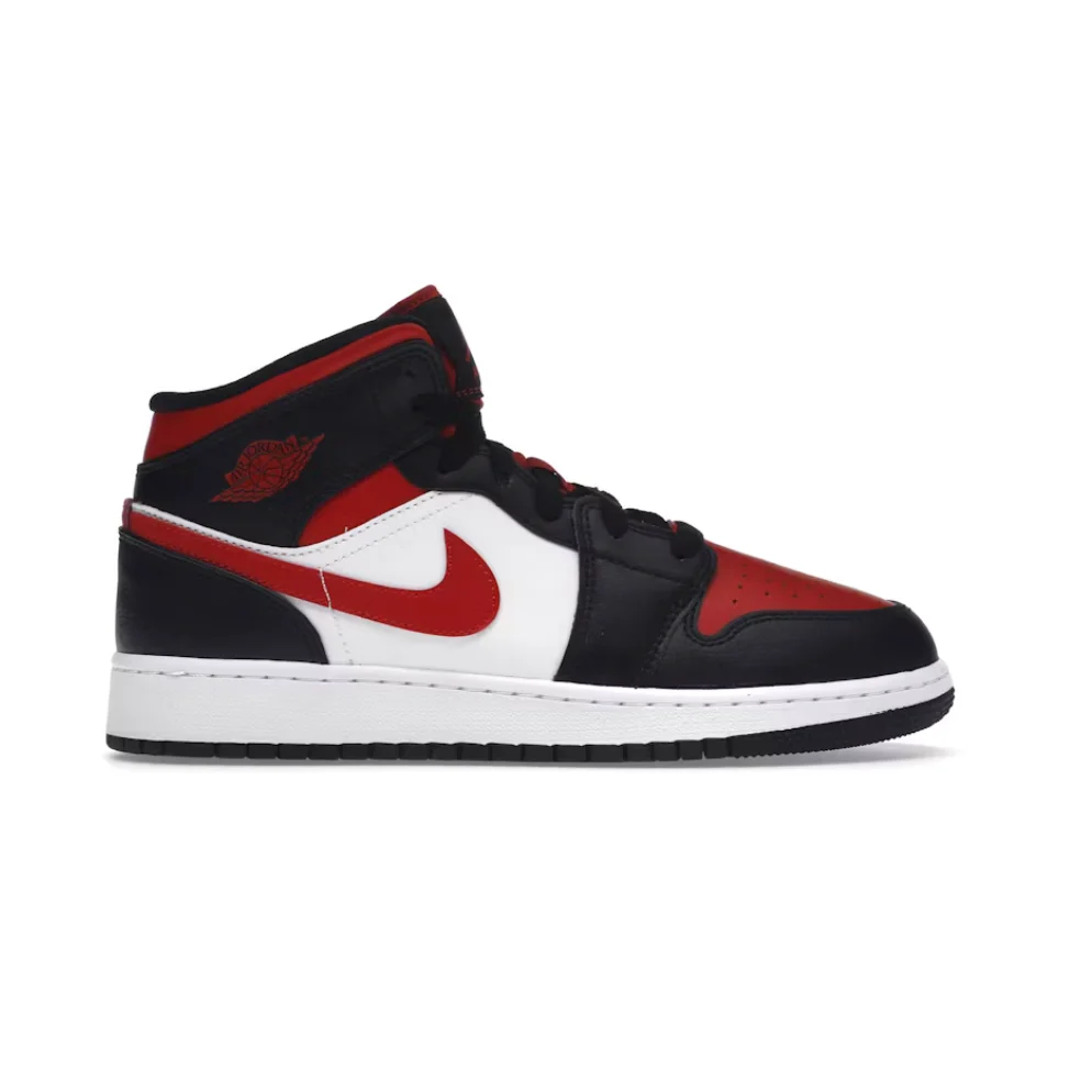 Jordan 1 Mid Black Fire Red (GS) - Image 5