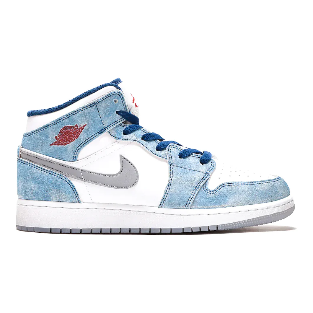 Jordan 1 Mid SE French Blue Light Steel (GS) - Image 6