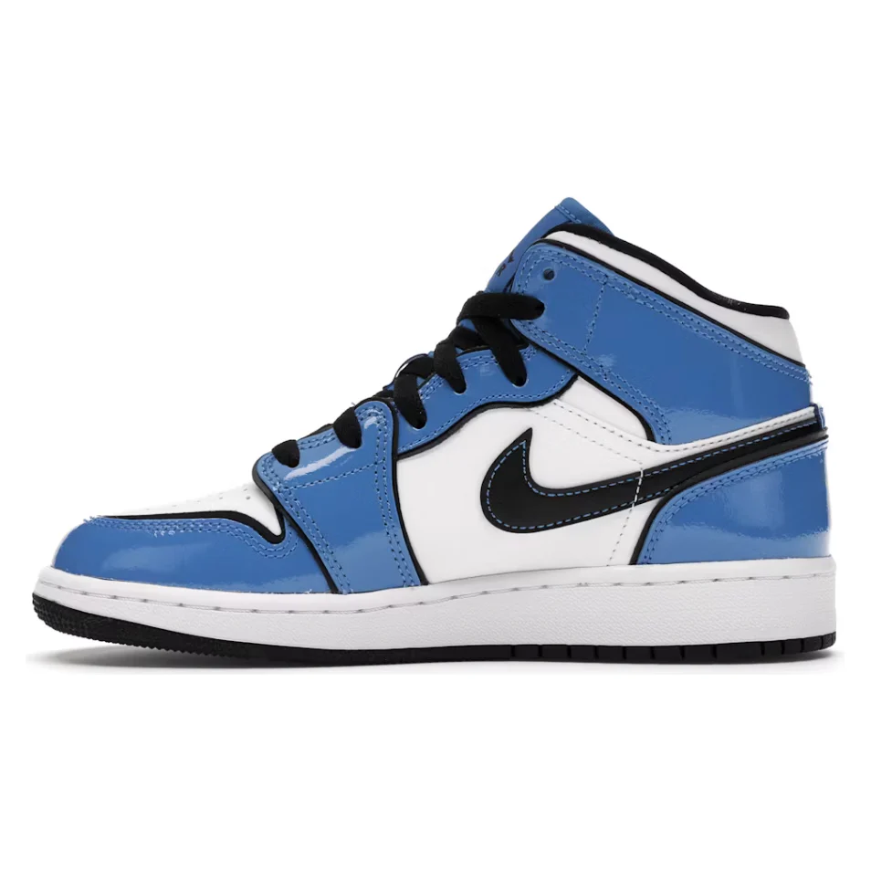 Jordan 1 Mid Signal Blue (GS) - Image 3