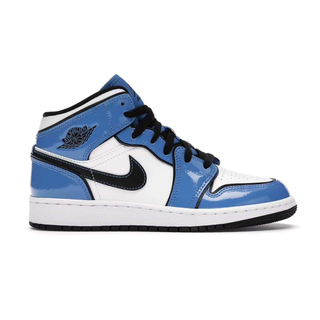 Jordan 1 Mid Signal Blue (GS) - Image 5