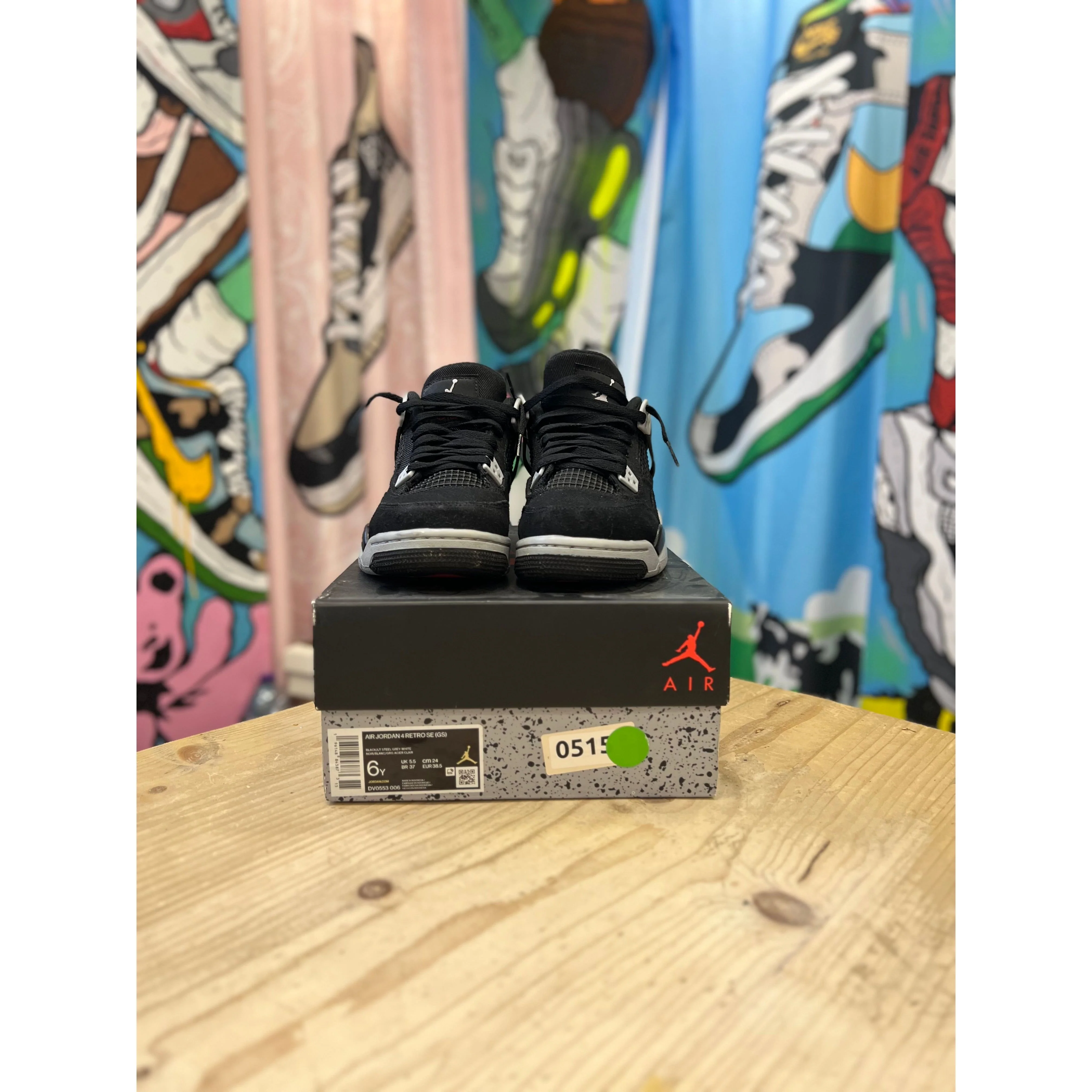 Jordan 4 Black Canvas UK5.5 - Image 2