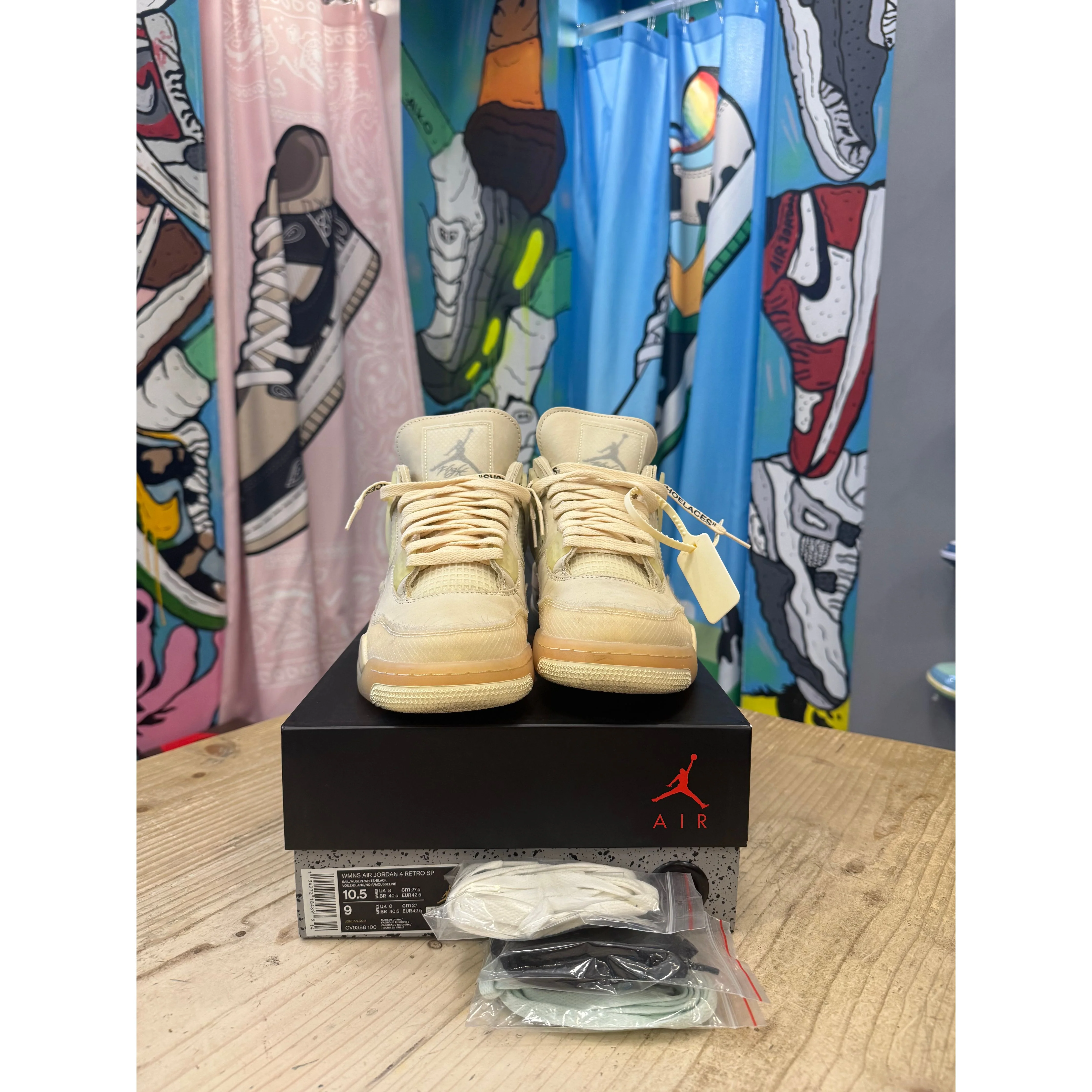 Jordan 4 Off White Sail UK 8, - Image 3
