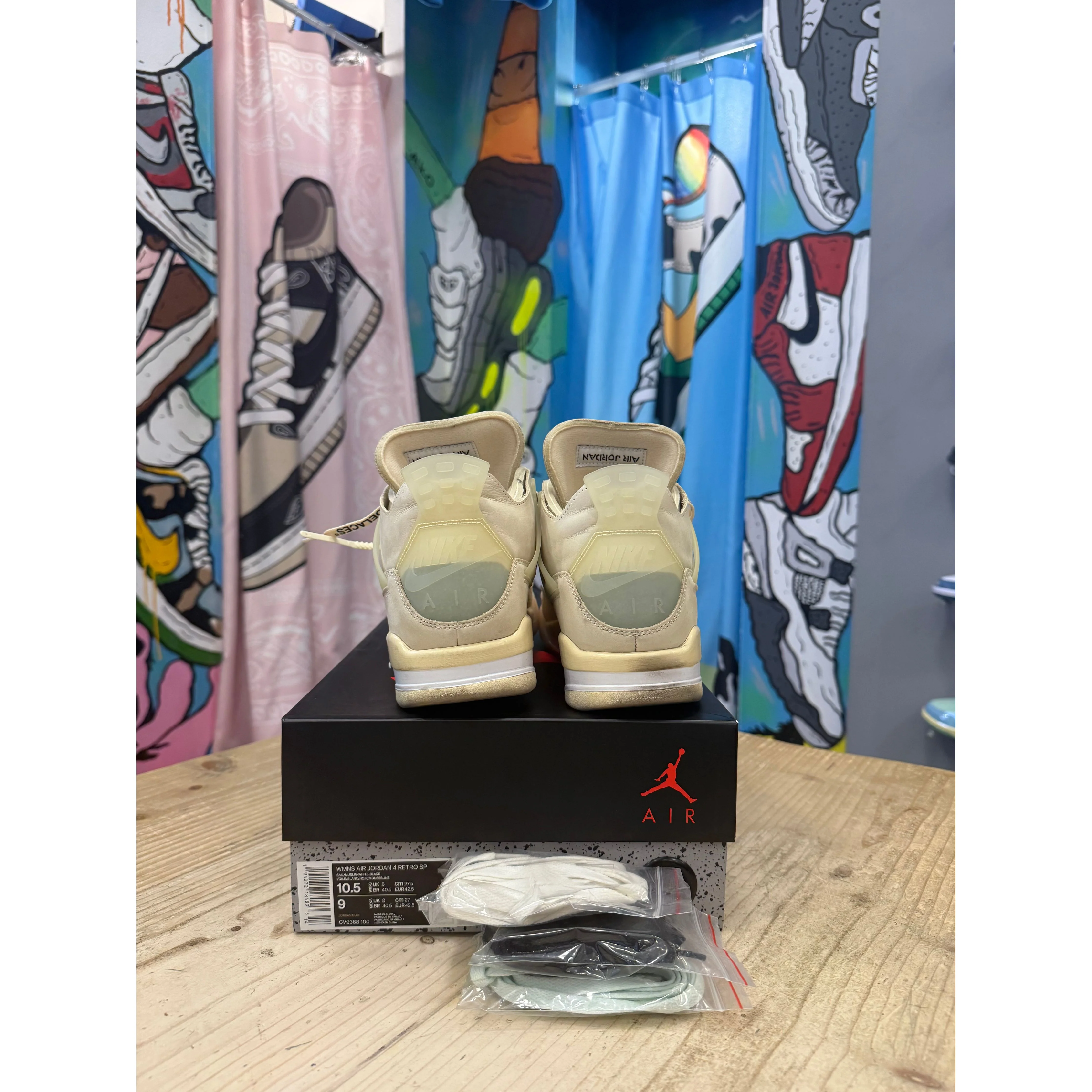 Jordan 4 Off White Sail UK 8, - Image 4