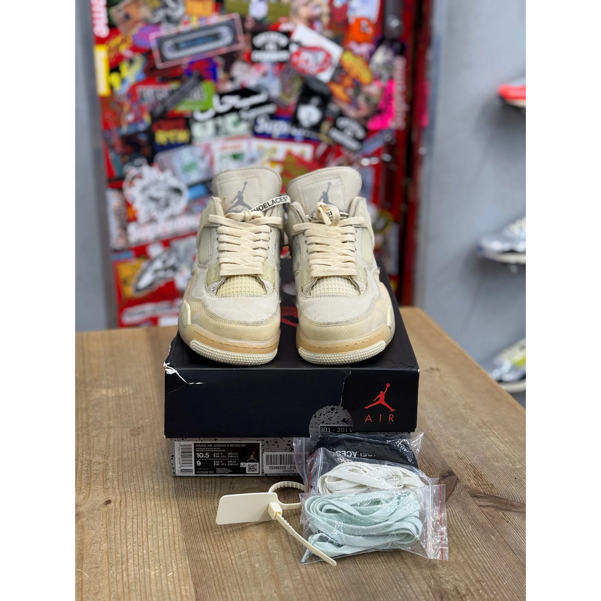 Jordan 4 Retro Off-White Sail UK 8 - Image 2