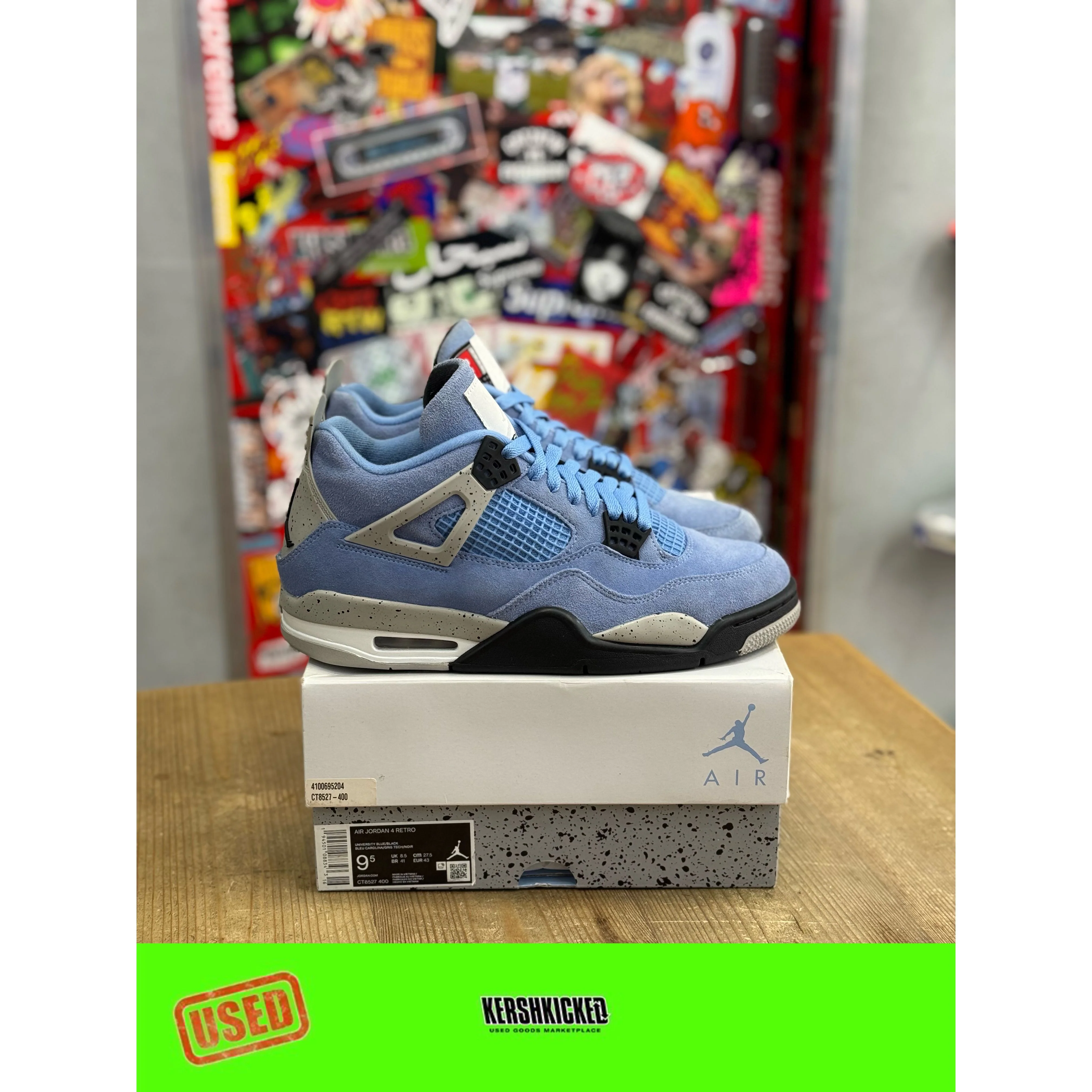 Jordan 4 Retro University Blue UK 8.5