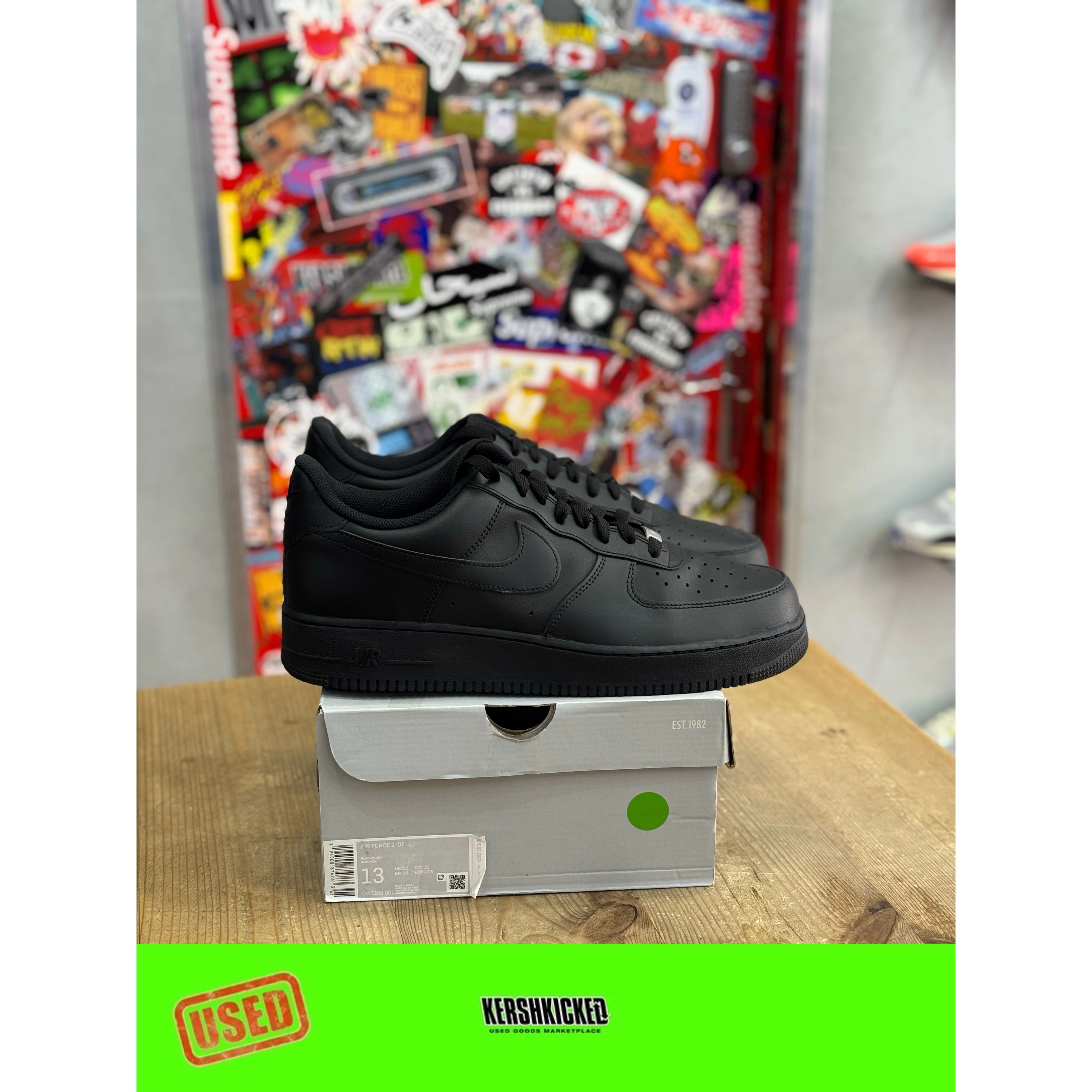 Nike Air Force 1 Low 07' Black UK 12