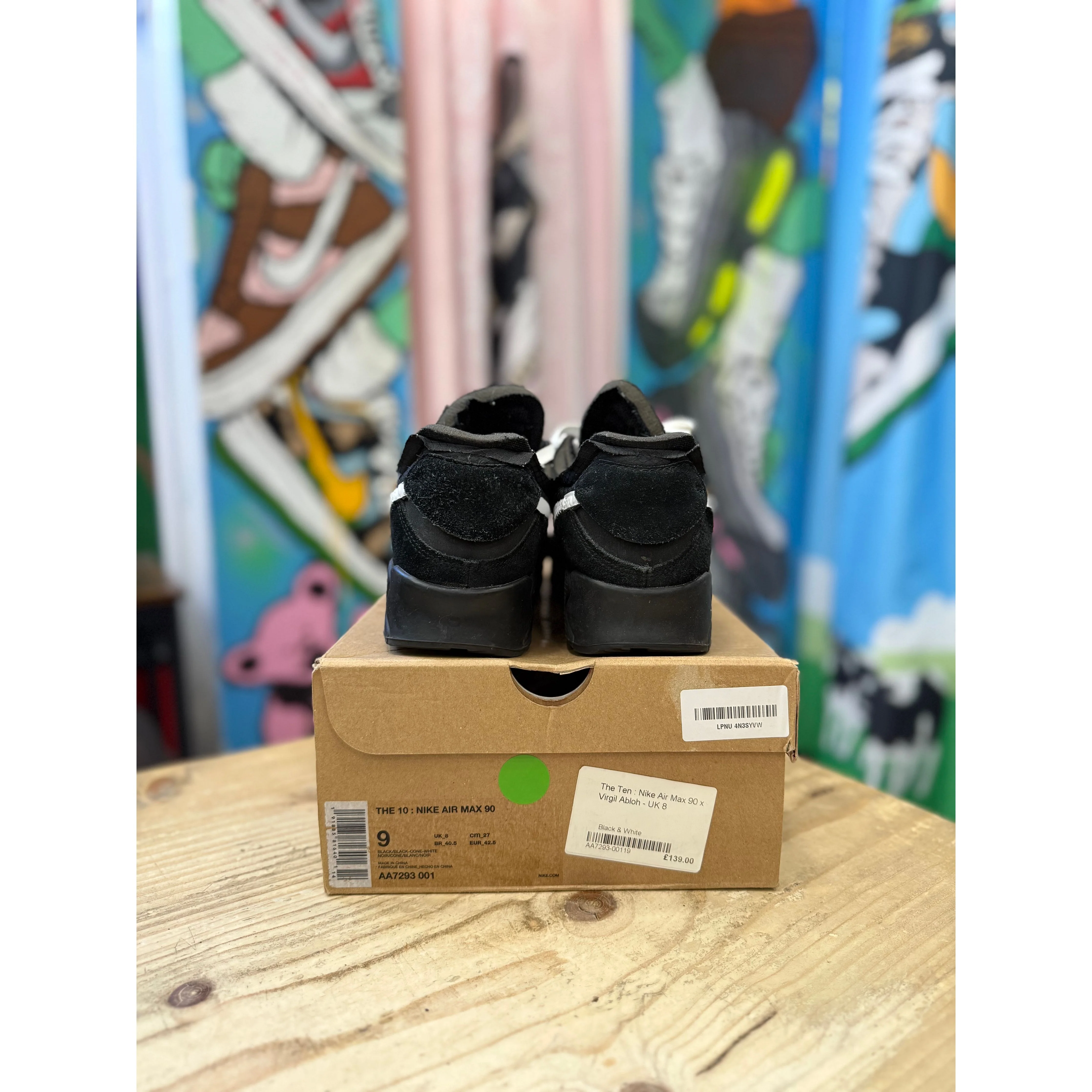 Nike Air Max 90 Off White Black UK8. - Image 4