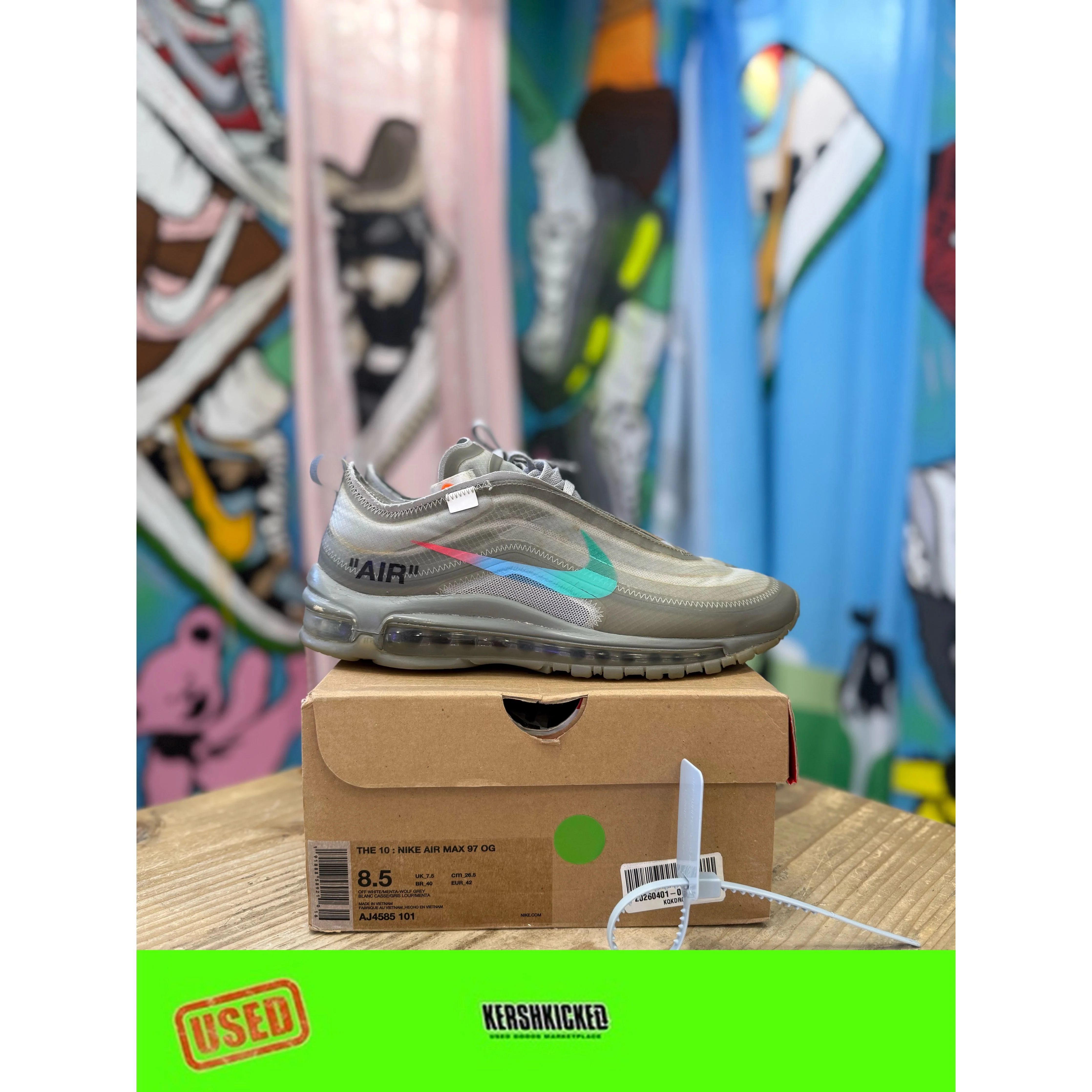 Nike Air Max 97 Off White Menta UK 7.5.