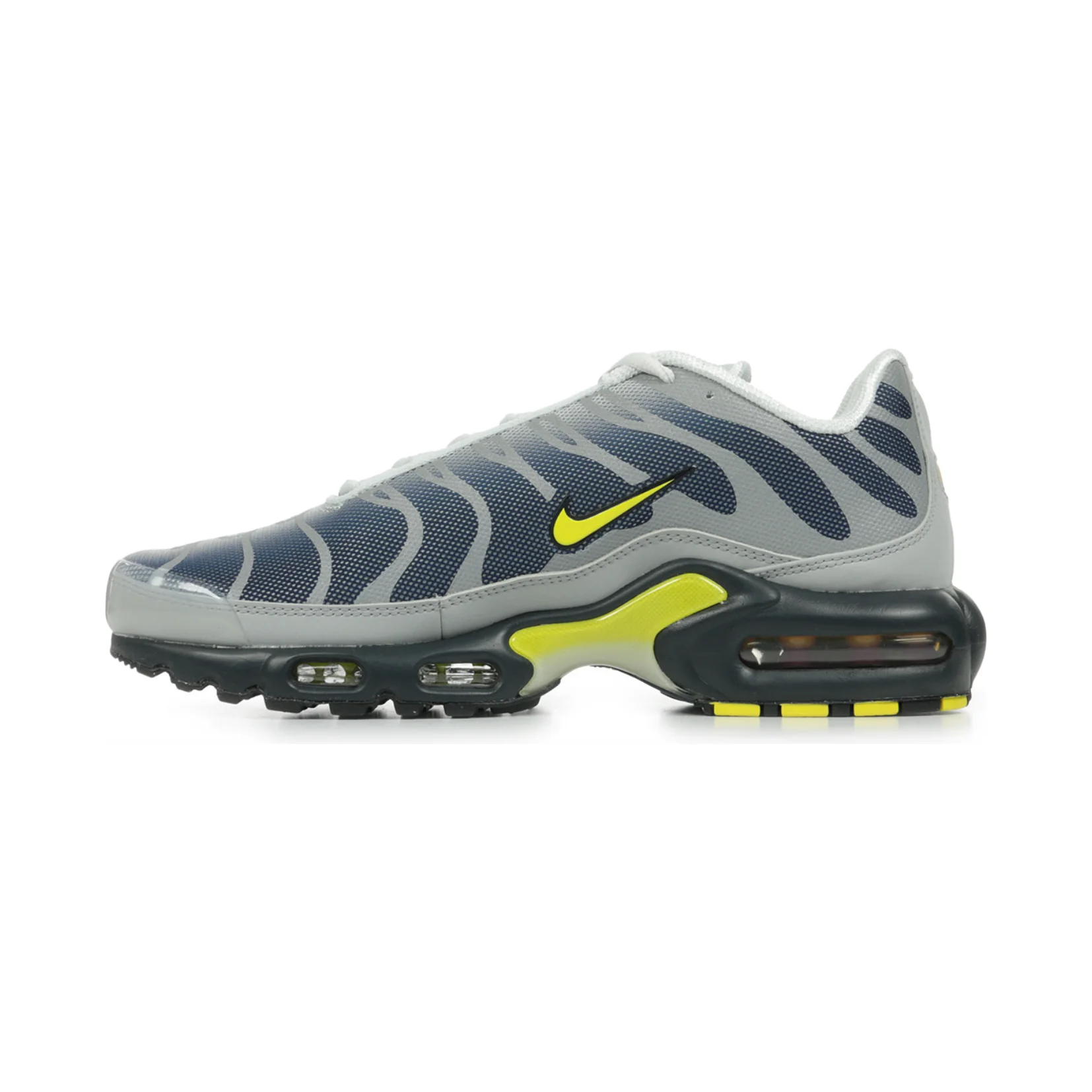 Nike Air Max Plus Metallic Silver Opti Yellow Obsidian - Image 3