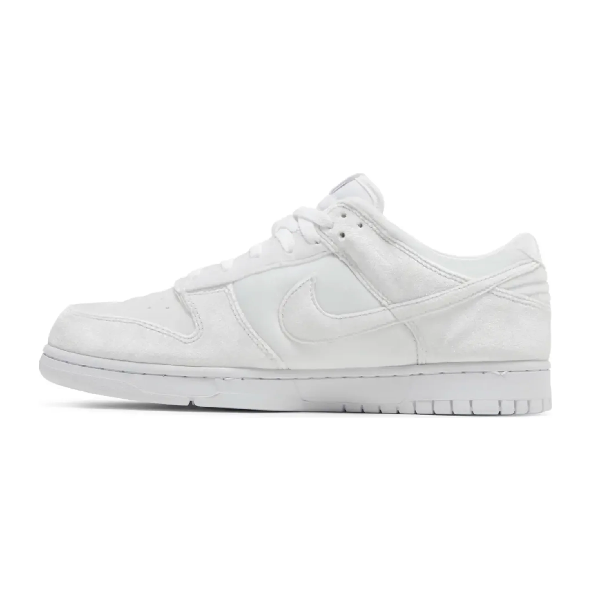 Nike Dunk Low Dover Street Market Triple White Velvet - Image 2