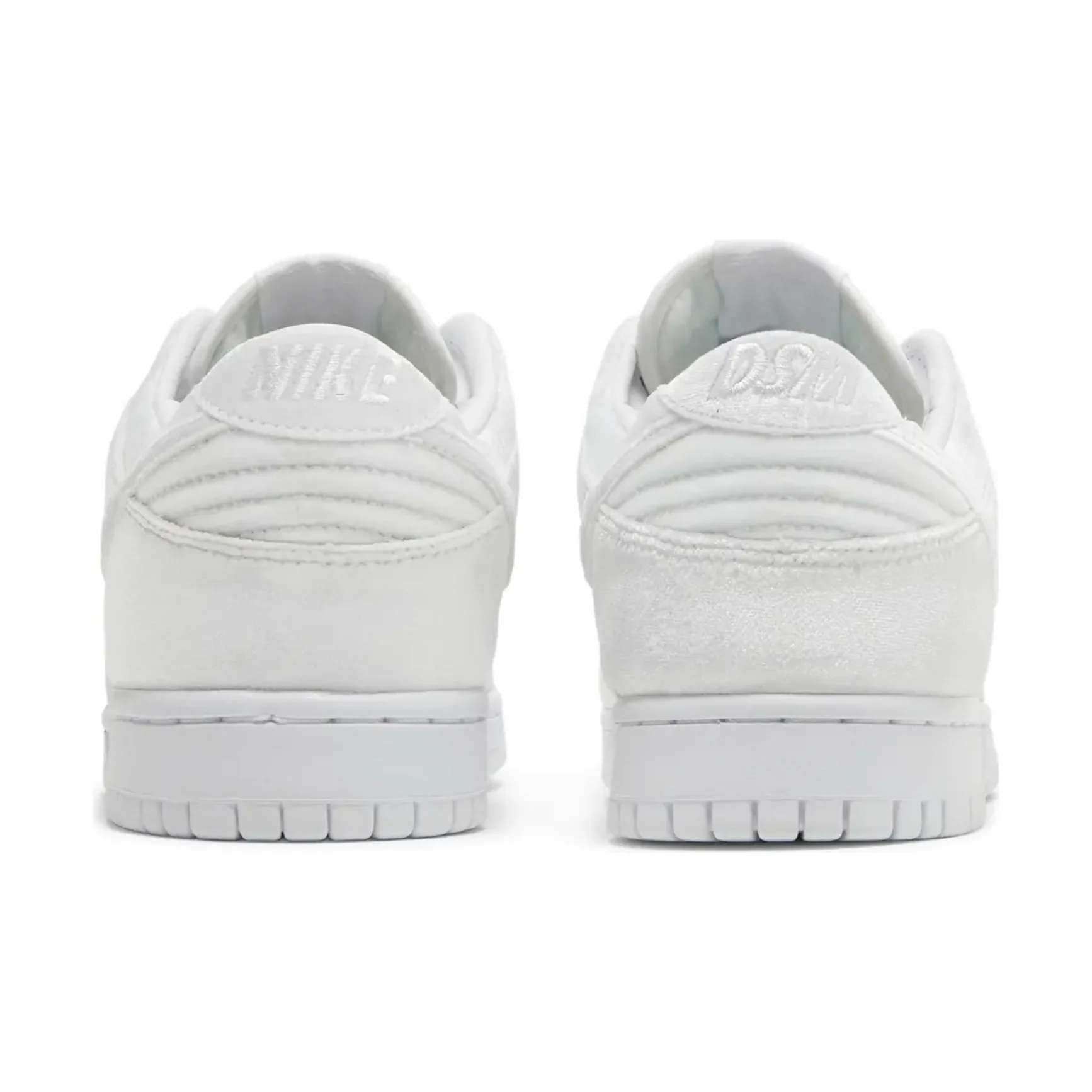Nike Dunk Low Dover Street Market Triple White Velvet - Image 3