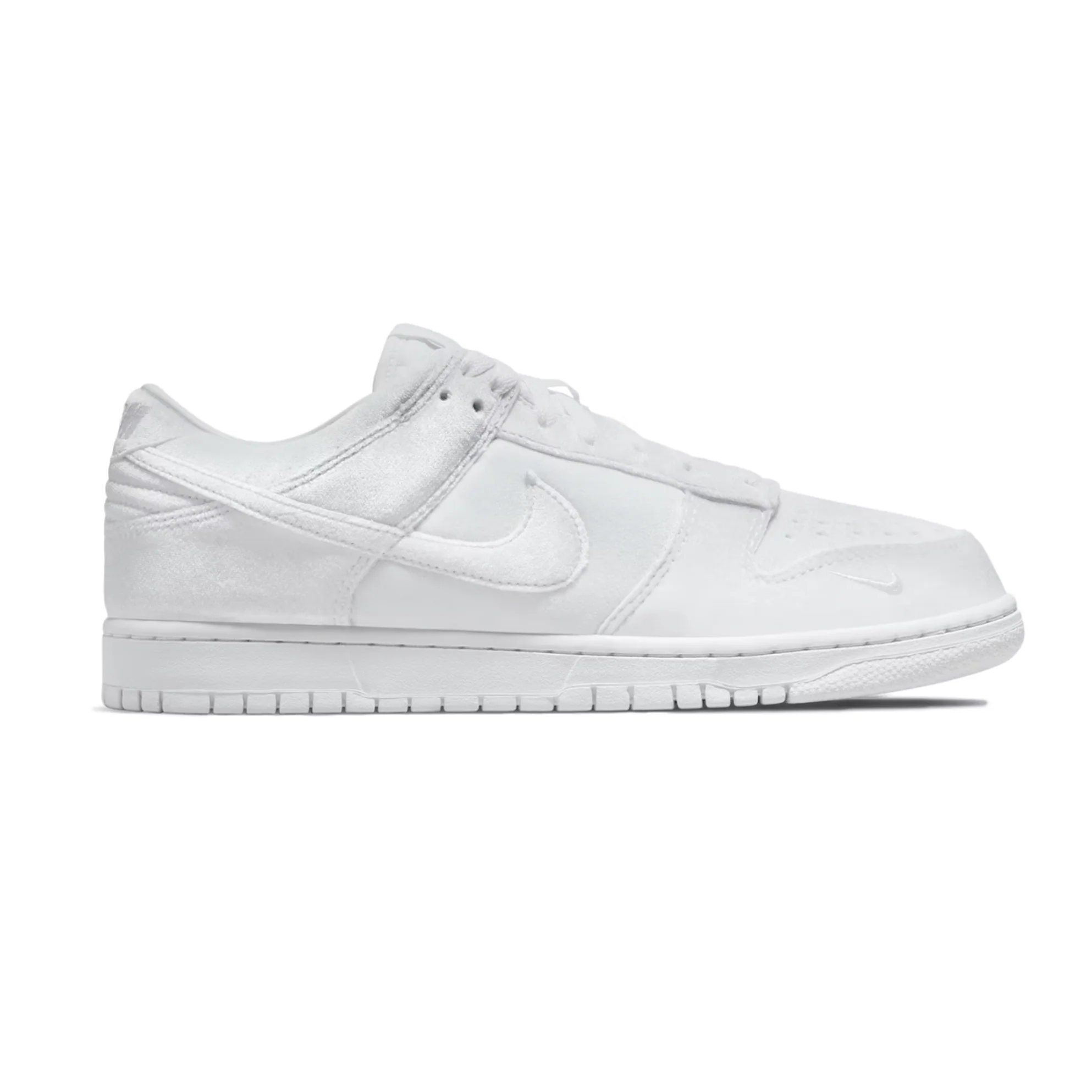 Nike Dunk Low Dover Street Market Triple White Velvet - Image 5