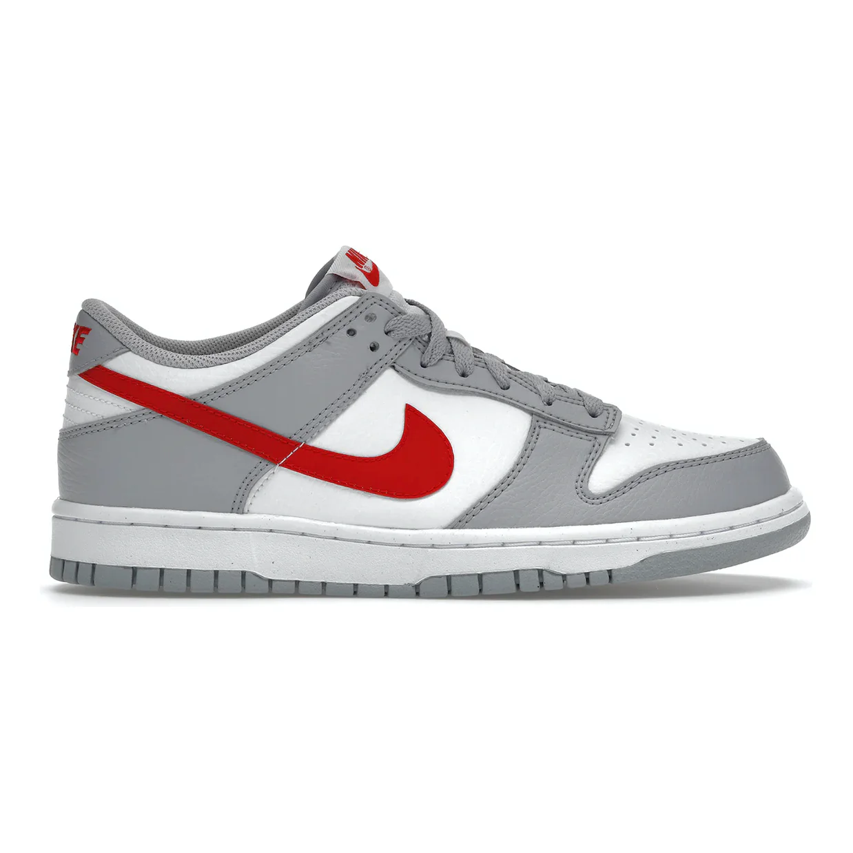 Nike Dunk Low White Grey Red (GS) - Image 5