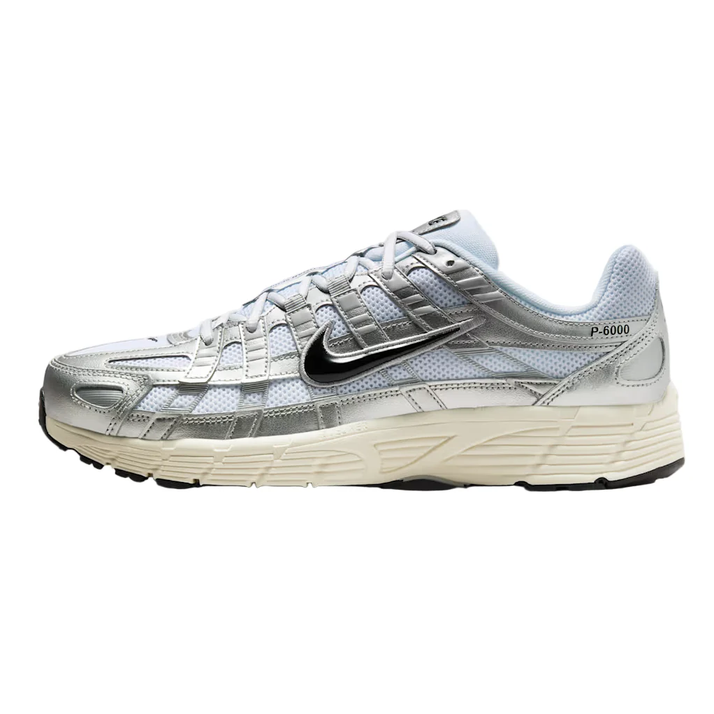 Nike P-6000 White Metallic Silver Flat Silver Black - Image 2