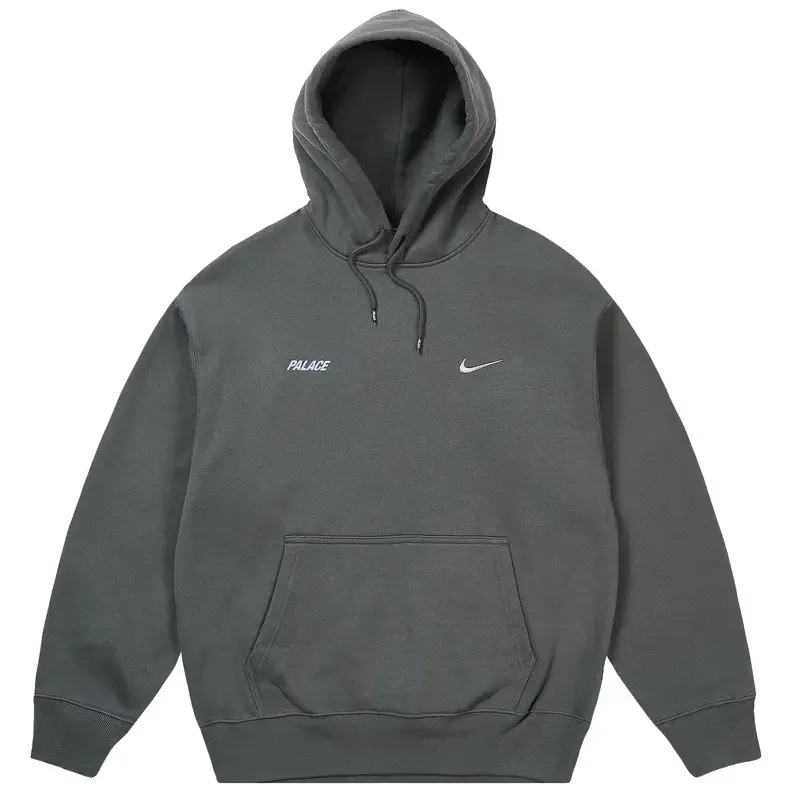Palace Nike Font Swoosh Hoodie Charcoal - Image 2
