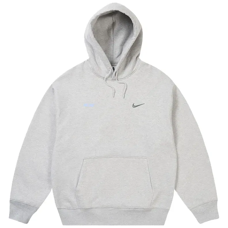 Palace Nike Font Swoosh Hoodie Grey Marl - Image 2