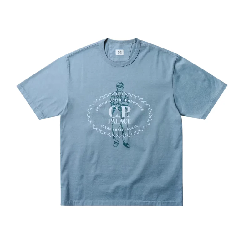 Palace x C.P. Company Mercerized Jersey 30/2 Twisted T-Shirt Blue