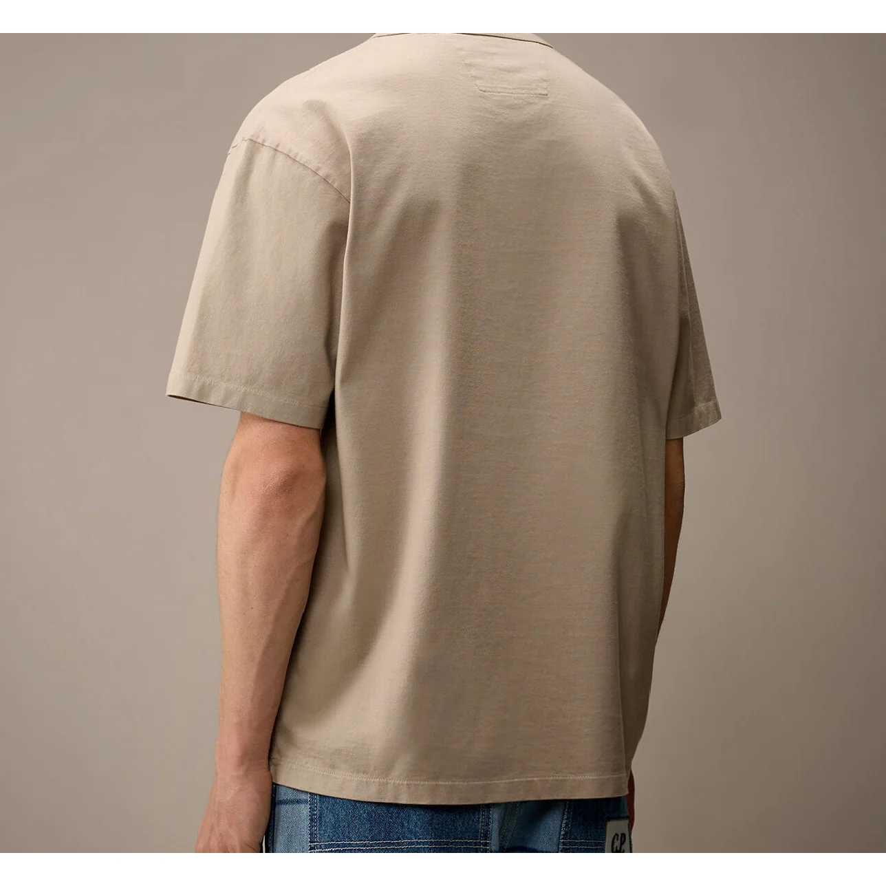 Palace x C.P. Company Mercerized Jersey 30/2 Twisted T-Shirt Stone - Image 4