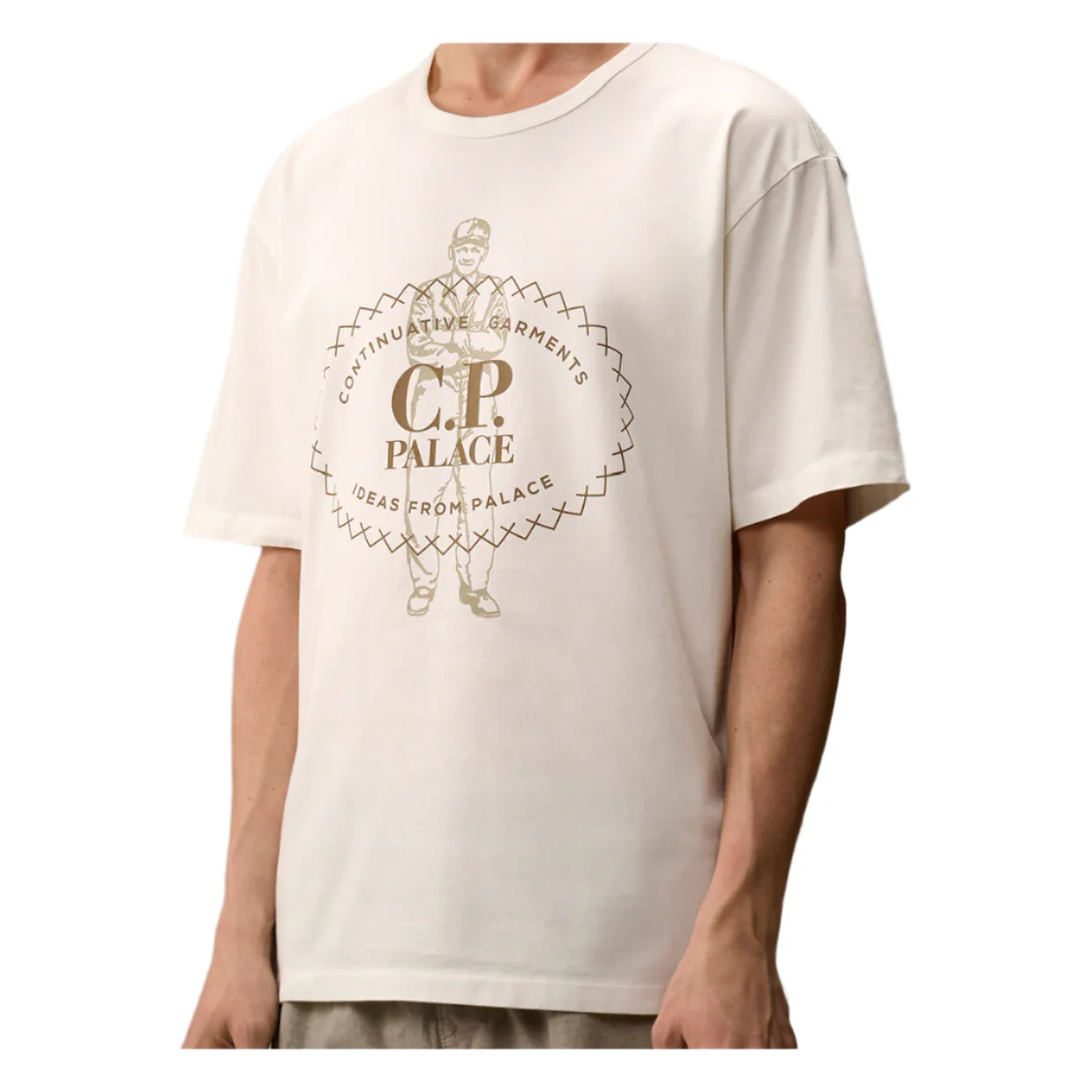 Palace x C.P. Company Mercerized Jersey 30/2 Twisted T-Shirt White - Image 2