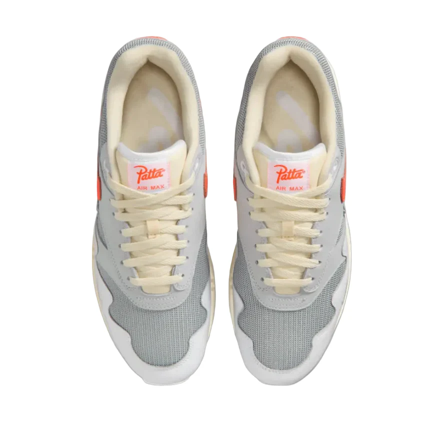 Nike Air Max 1 Patta Waves White Hyper Crimson (With Bracelet) - Image 4