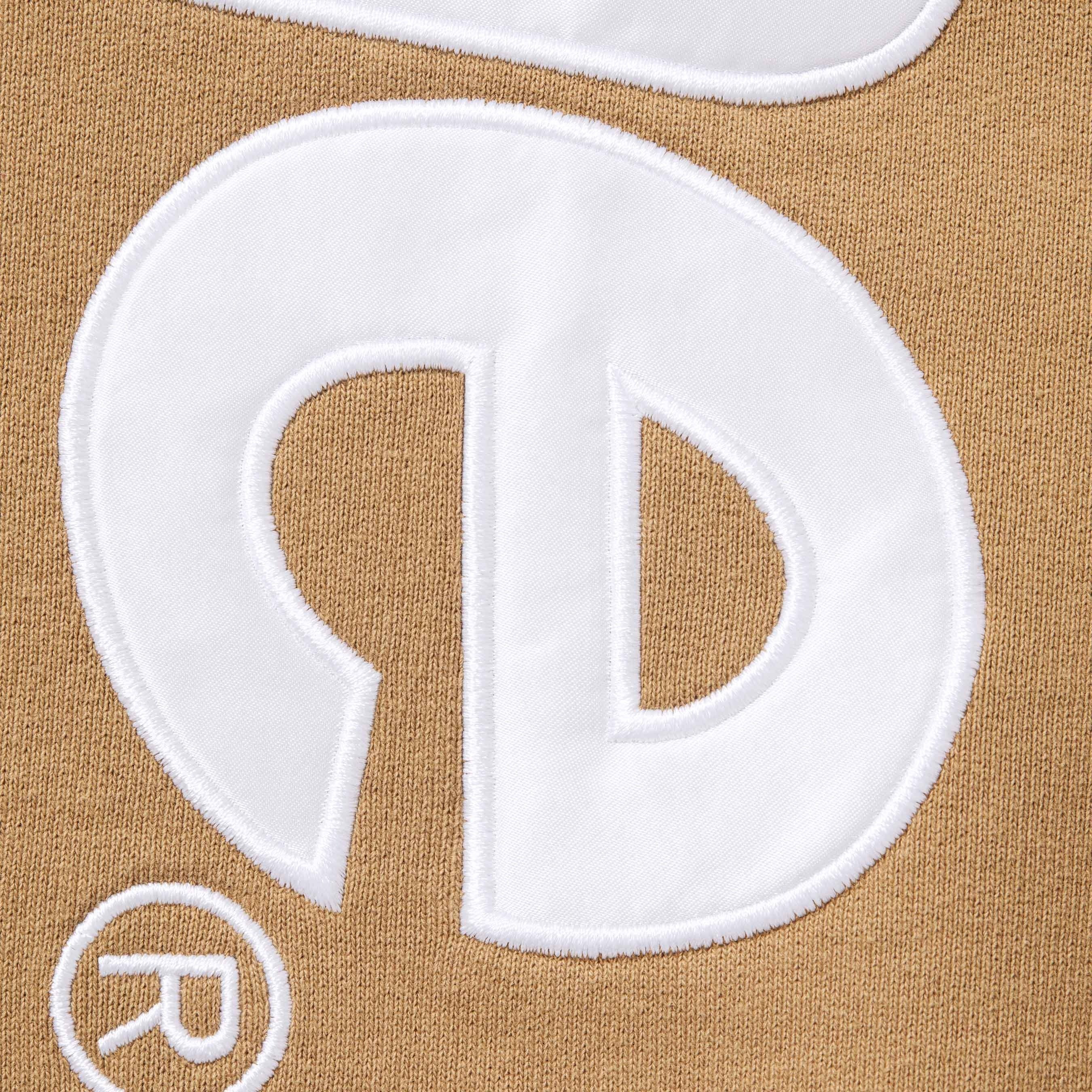 SATIN APPLIQUÉ HOODED SWEATSHIRT LIGHT TAN - Image 3