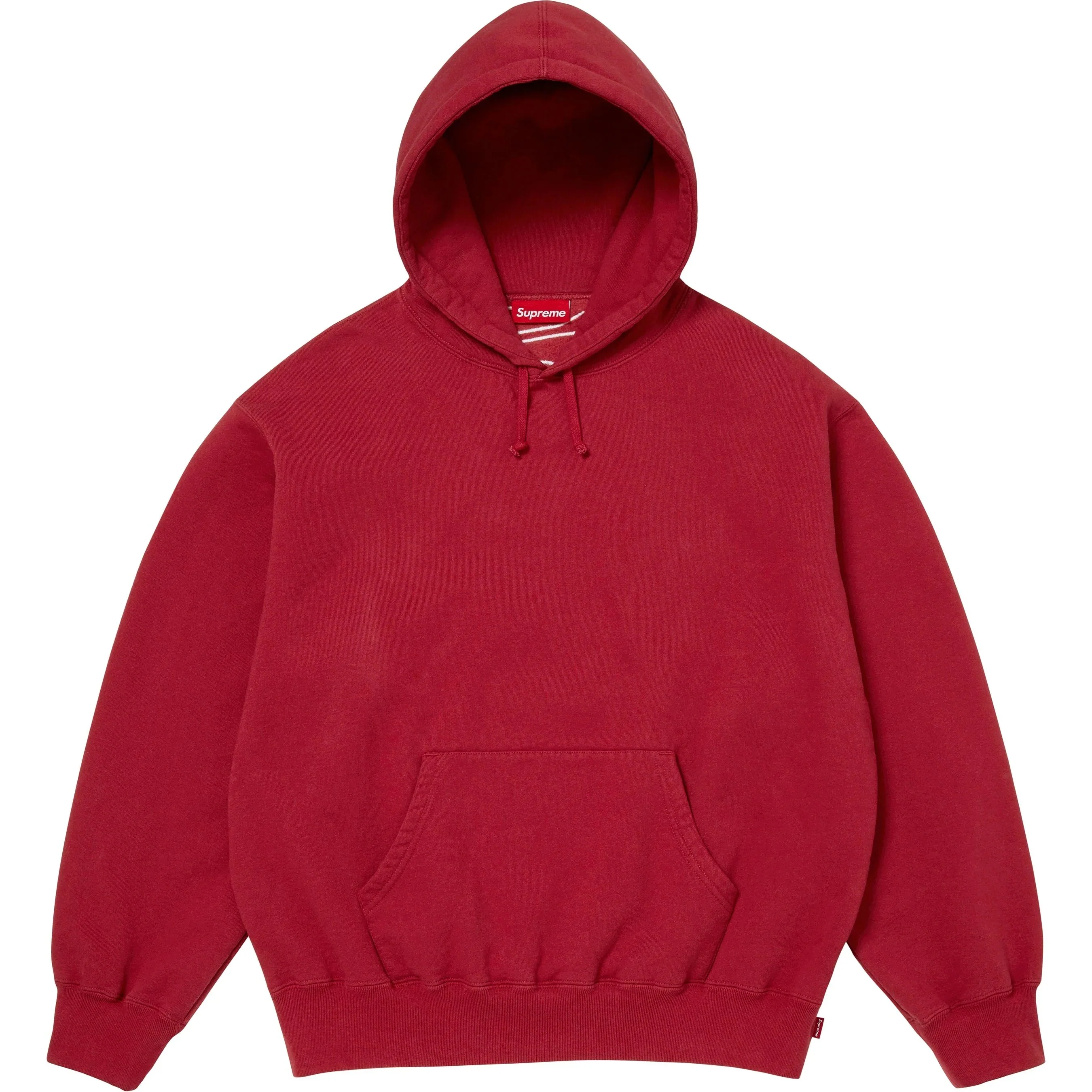 SATIN APPLIQUÉ HOODED SWEATSHIRT DARK RED - Image 2