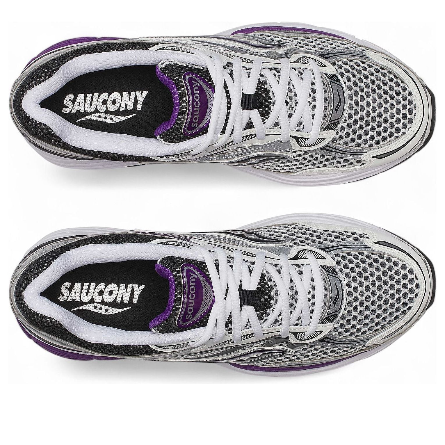 Saucony ProGrid Omni 9 White Black Silver Purple - Image 4