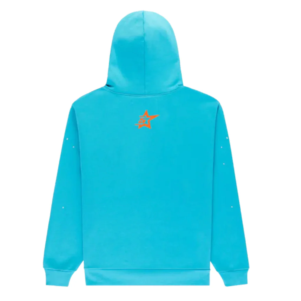 Sp5der Punk V2 Hoodie Cyan - Image 2