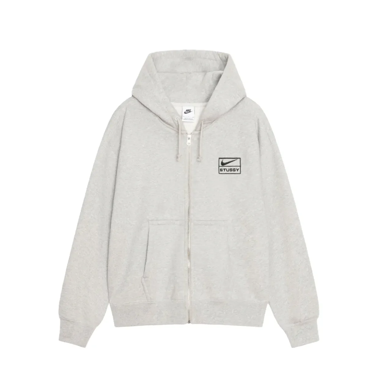 Stussy x Nike Fleece Zip Hoodie (FW25) Grey Heather
