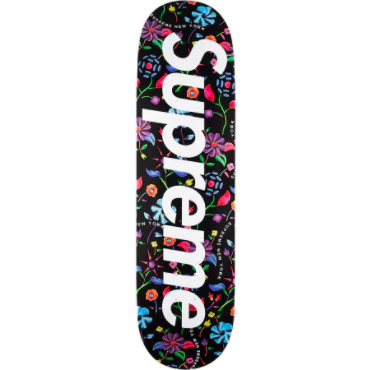Supreme Airbrushed Floral Skateboard Black