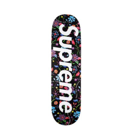 Supreme Airbrushed Floral Skateboard Black - Image 2
