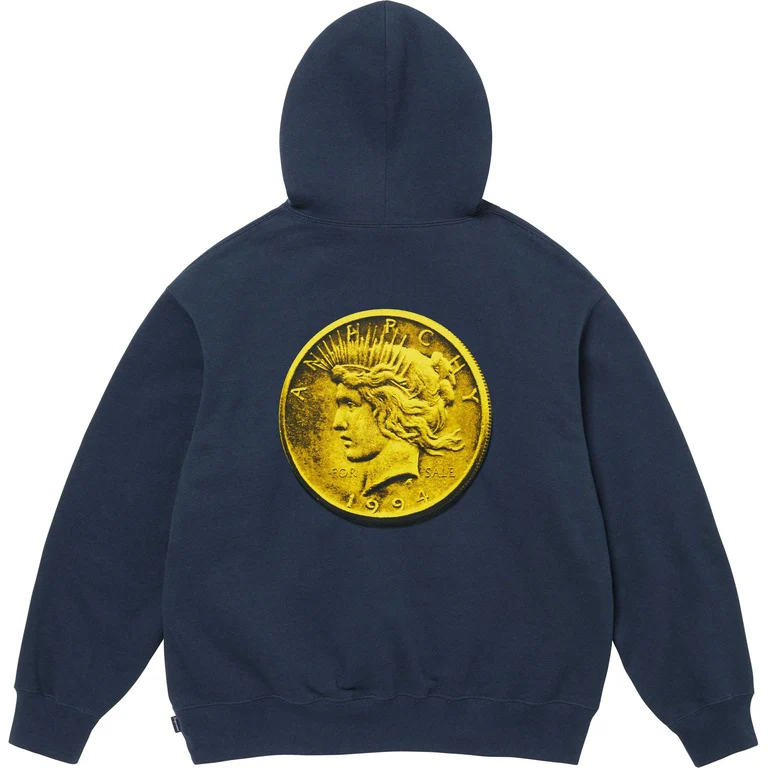 Supreme Anarchy Hooded Sweatshirt Navy - Image 2