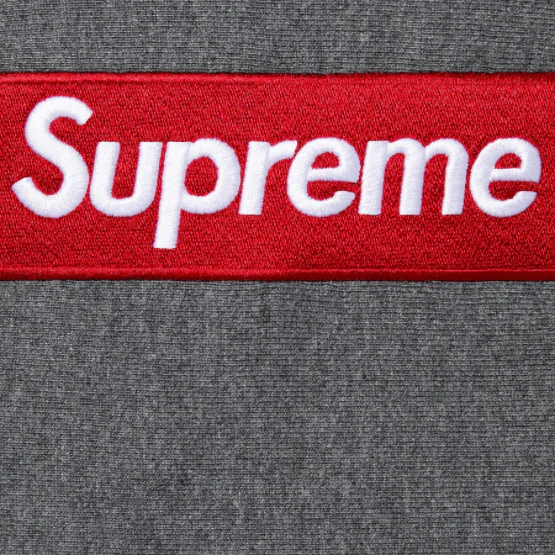 Supreme Box Logo Hooded Sweatshirt - Charcoal - Image 2
