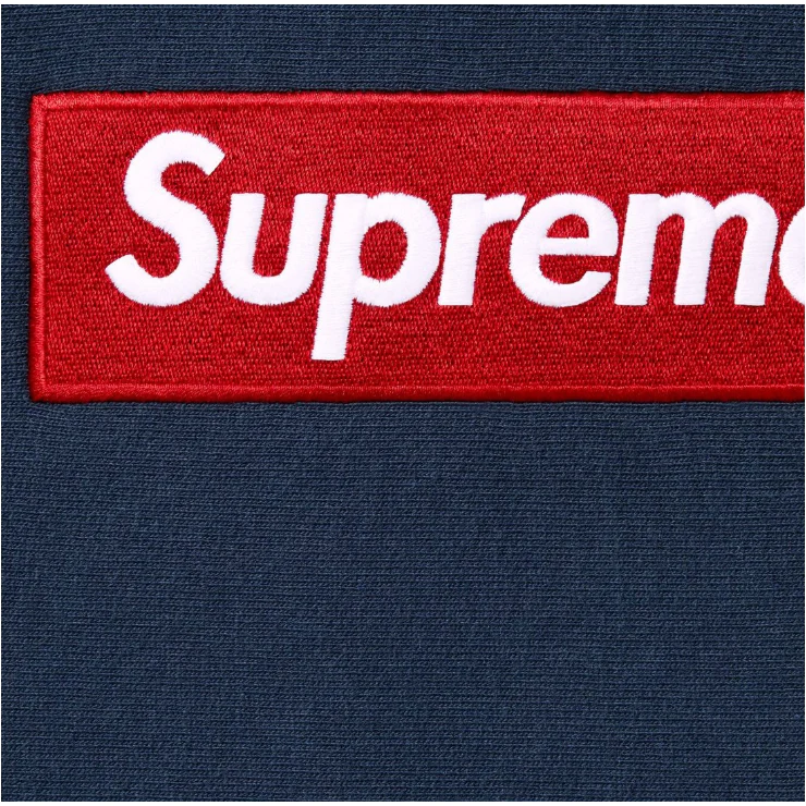 Supreme Box Logo Hooded Sweatshirt (FW24) Navy - Image 2