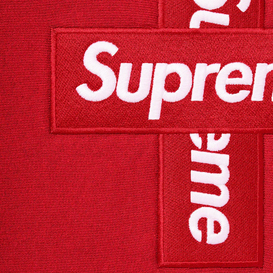 Supreme Cross Box Logo Hooded Sweatshirt Red - Image 2