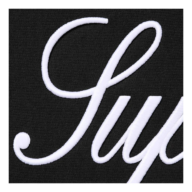 Supreme Embroidered Script Hooded Sweatshirt Black - Image 2