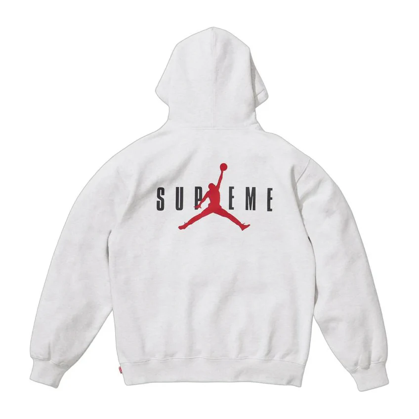 Supreme Jordan Hooded Sweatshirt (FW24) Ash Grey - Image 2