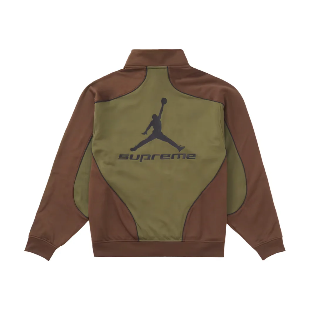 Supreme Jordan Tricot Track Jacket Olive - Image 2