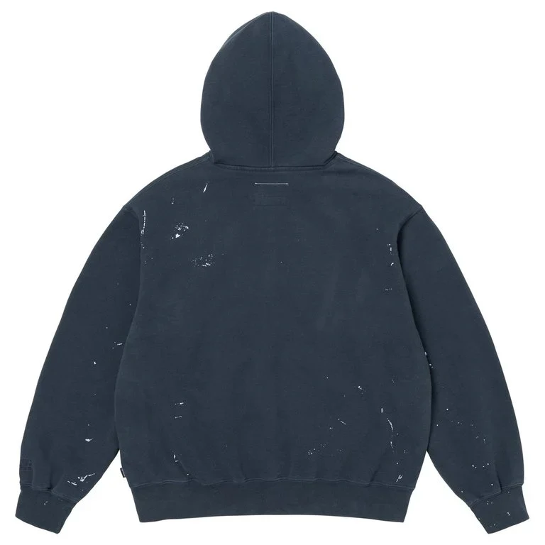 Supreme MM6 Maison Margiela Box Logo Zip Up Hooded Sweatshirt Navy - Image 2