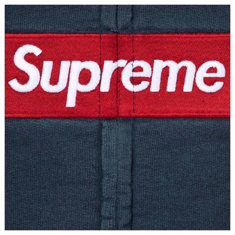 Supreme MM6 Maison Margiela Box Logo Zip Up Hooded Sweatshirt Navy - Image 3