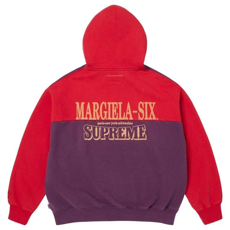 Supreme MM6 Maison Margiela Eagle Zip Up Hooded Sweatshirt Red - Image 2