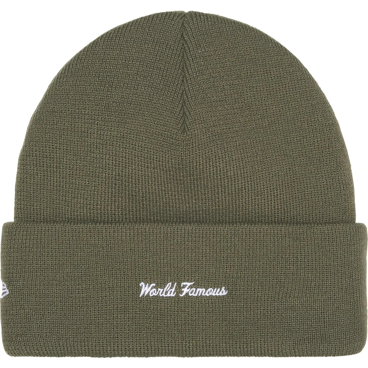 Supreme New Era Box Logo Beanie Light Olive - Image 2