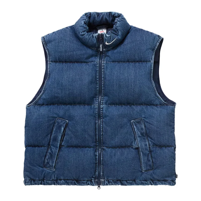 Supreme Nike Denim Puffer Vest Indigo - Image 3