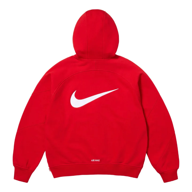 Supreme Nike Zip Up Hooded Sweatshirt Red - Image 2