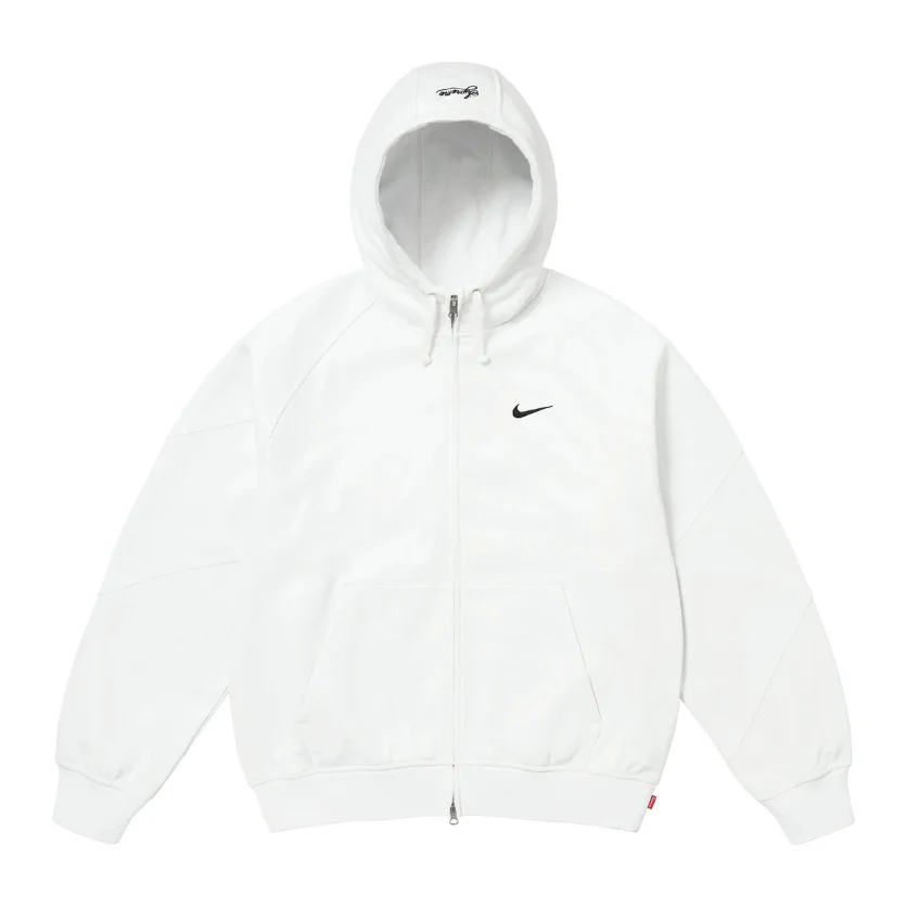 Supreme Nike Zip Up Hooded Sweatshirt White