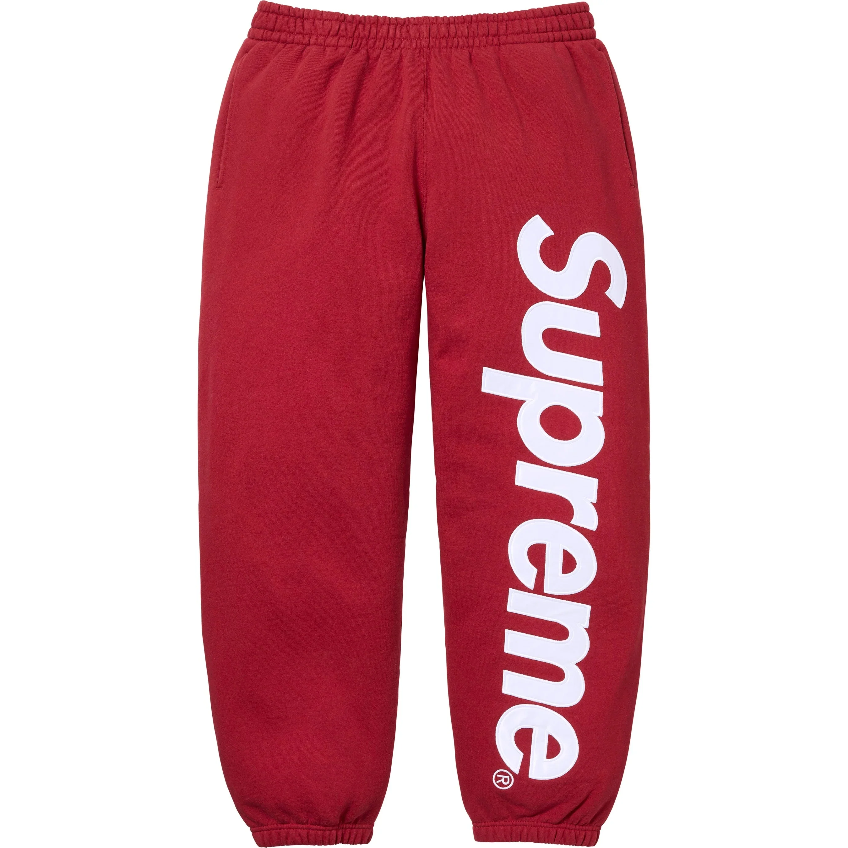SUPREME SATIN APPLIQUÉ SWEATPANT DARK RED