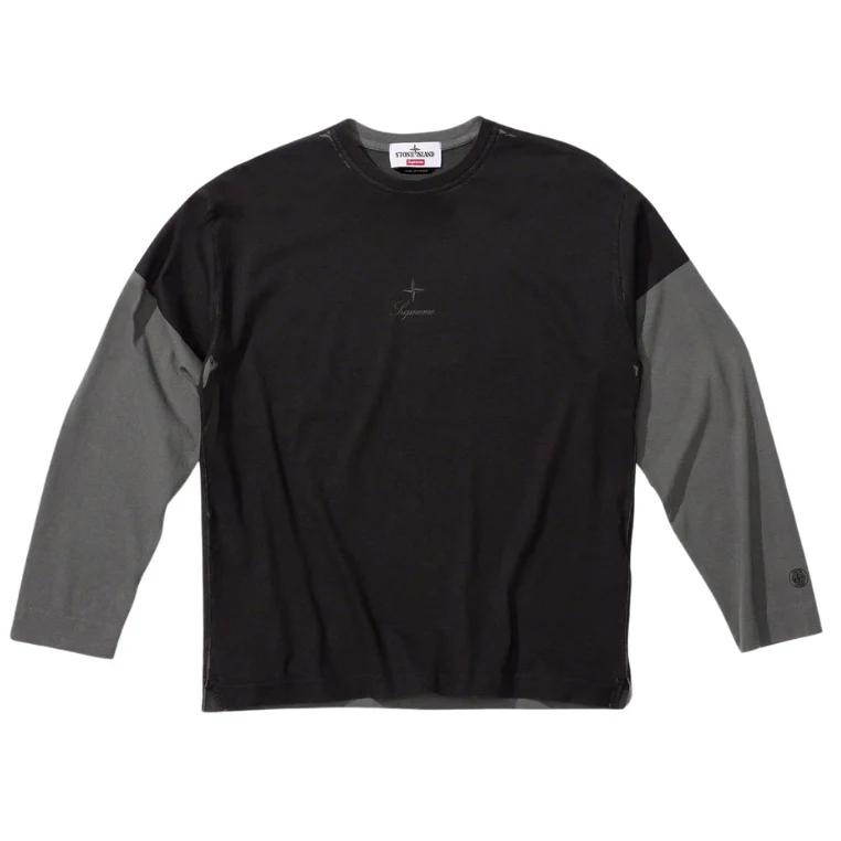 Supreme Stone Island L/S Top Black - Image 3