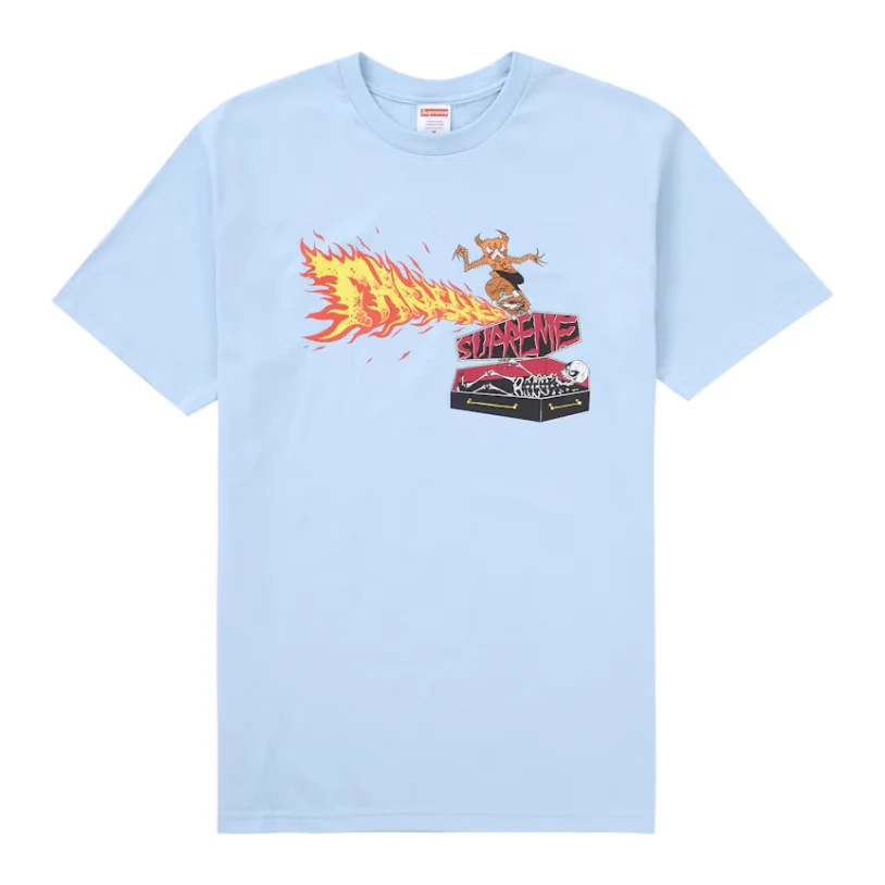 Supreme Thrasher Back Tail Tee Baby Blue