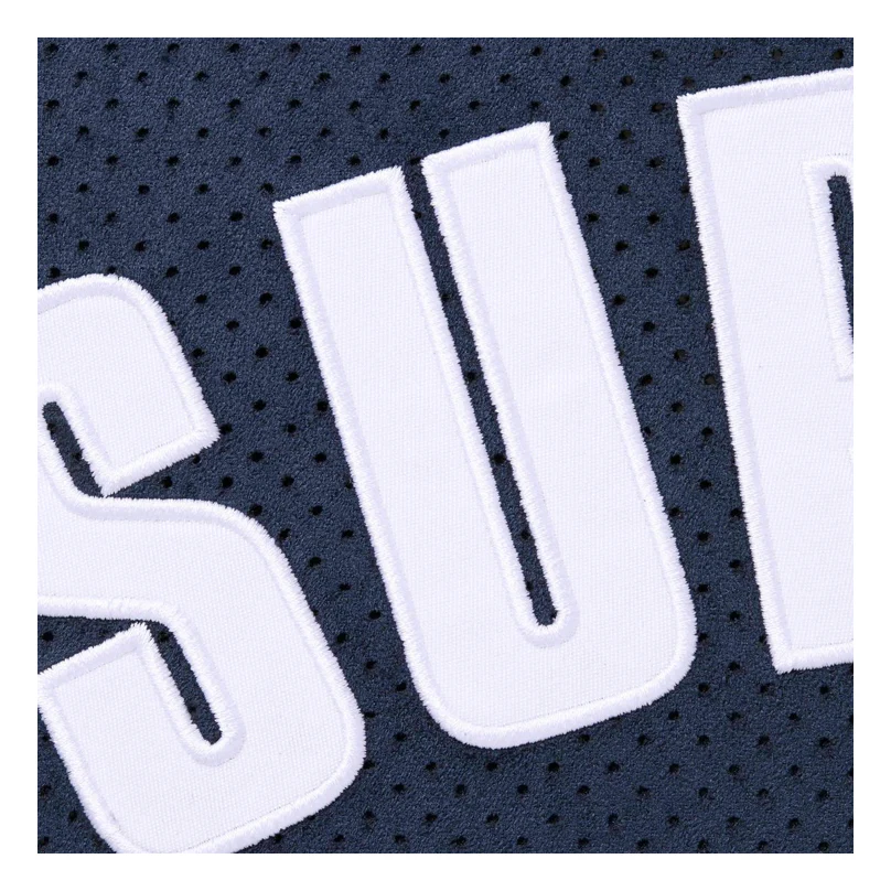 Supreme Ultrasuede Mesh Baseball Jersey Navy - Image 2